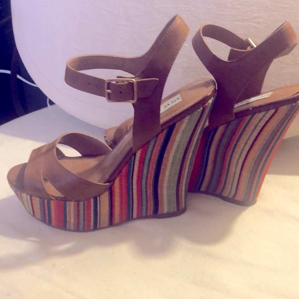 Steve Madden multi-colored wedges: Size 7.5/38